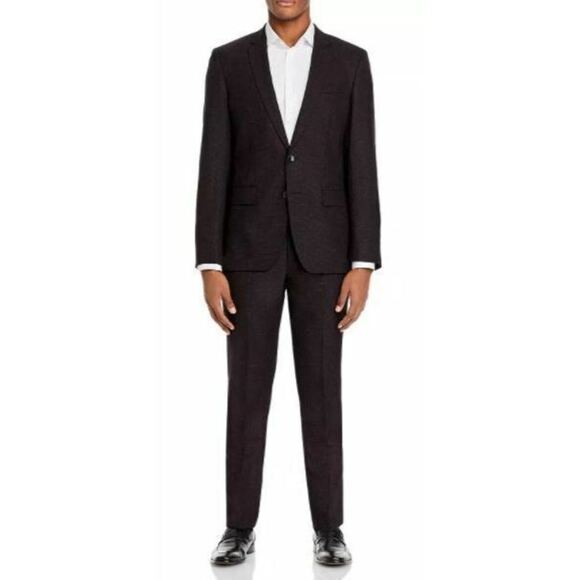 HUGO BOSS Other - Hugo Boss Huge Genius Slim Fit Red Wool Suit Mens 36S36S 36 S 36 x 32 Unhem $895